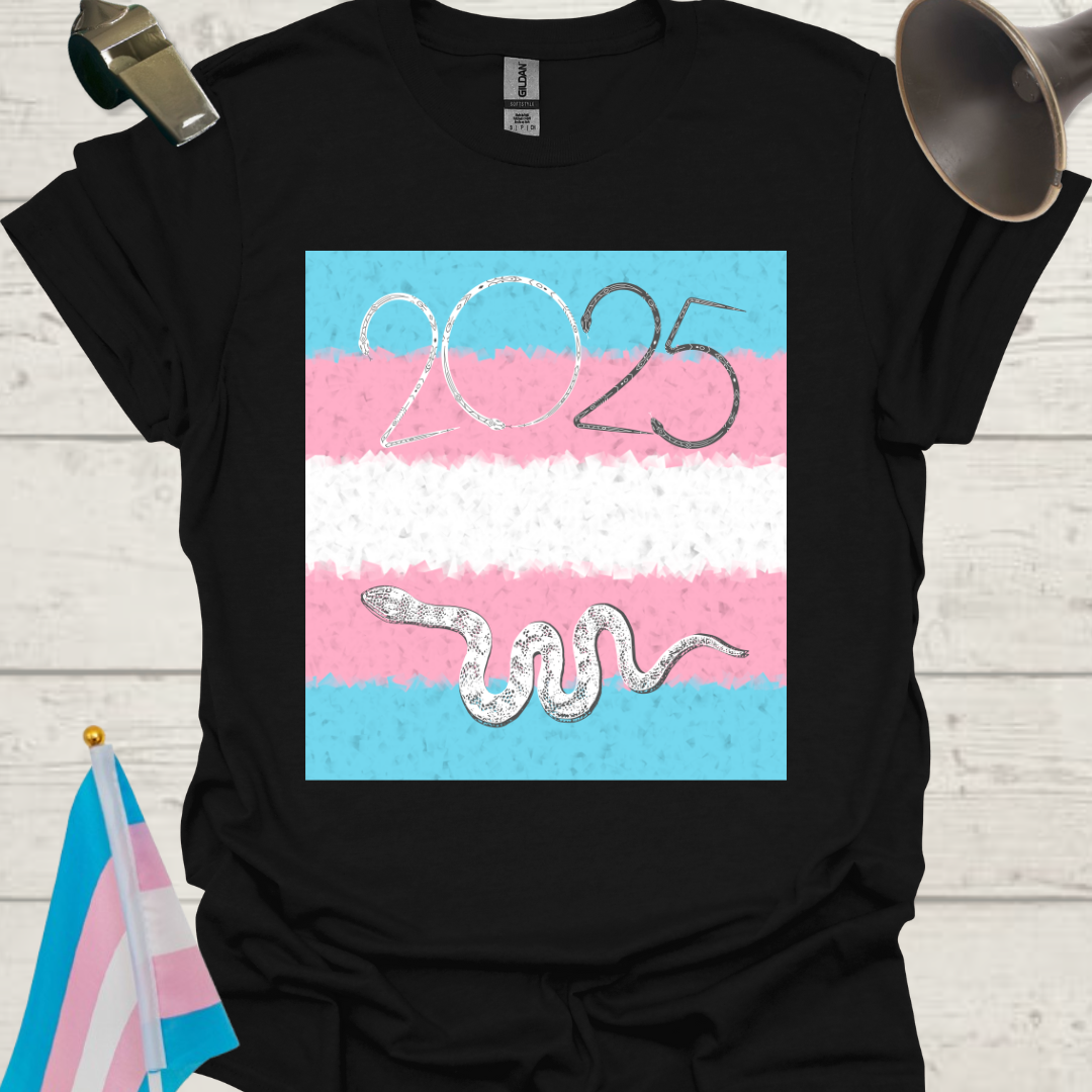 Unisex T-Shirt - Transgender Flag Cubism Effect 2025 Snake Print