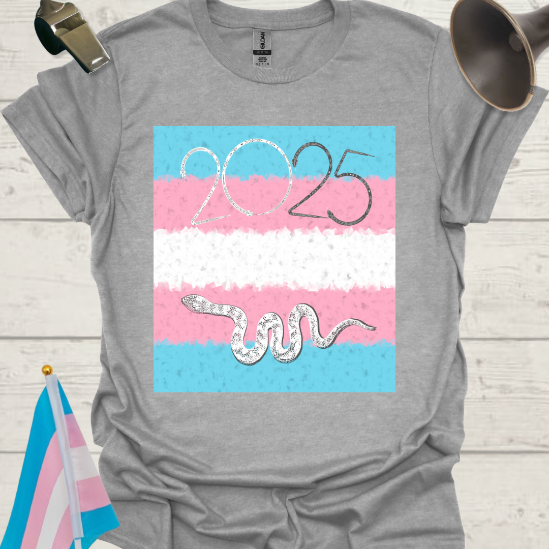 Unisex T-Shirt - Transgender Flag Cubism Effect 2025 Snake Print