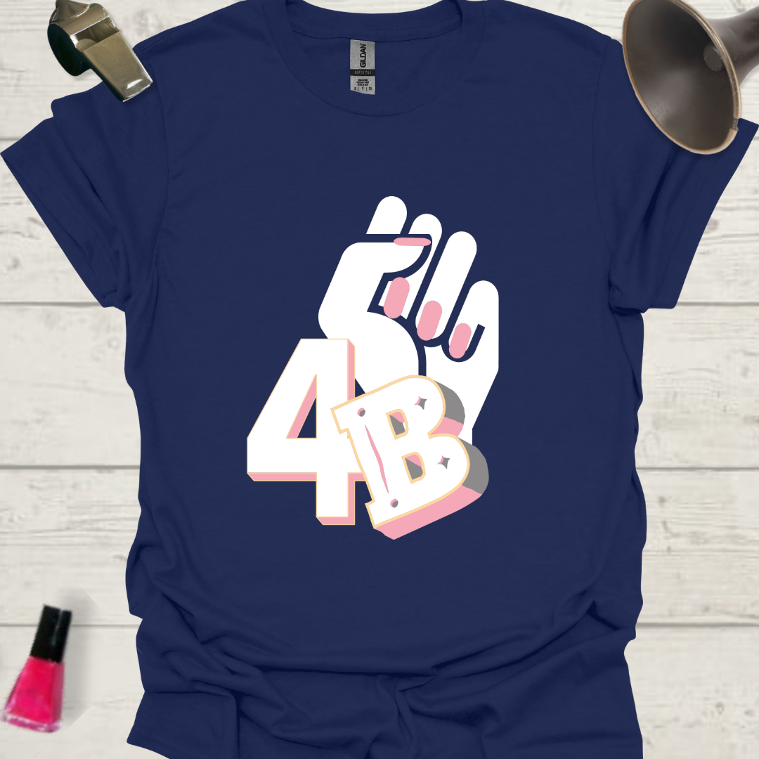 Feminist T-Shirt 4B Movement Fight White Pink Design