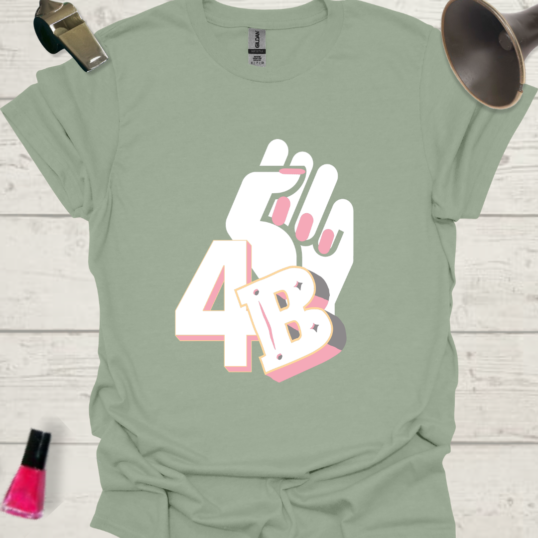 Feminist T-Shirt 4B Movement Fight White Pink Design