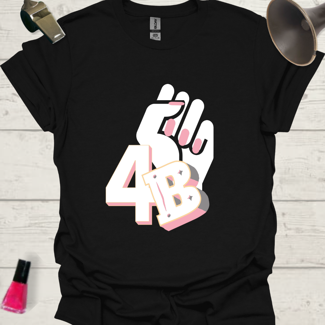 Feminist T-Shirt 4B Movement Fight White Pink Design