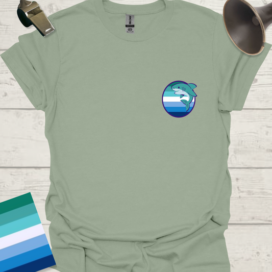 Gay Pride Flag Stripes Sphere, Cute Shark T-Shirt