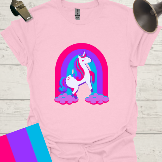 Unisex Pride Flag T-Shirt - Androgyne Unicorn in a Rainbow