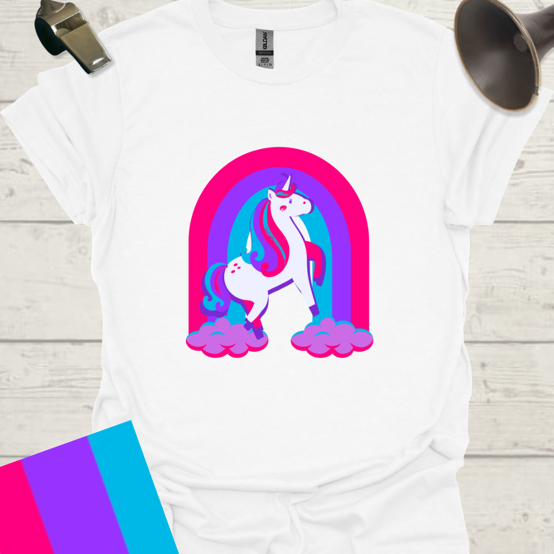 Unisex Pride Flag T-Shirt - Androgyne Unicorn in a Rainbow