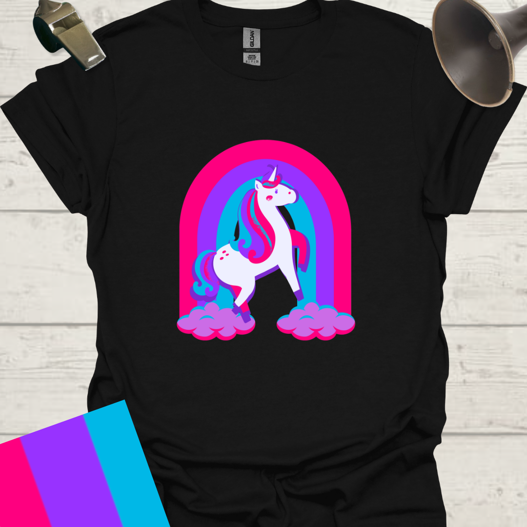 Unisex Pride Flag T-Shirt - Androgyne Unicorn in a Rainbow