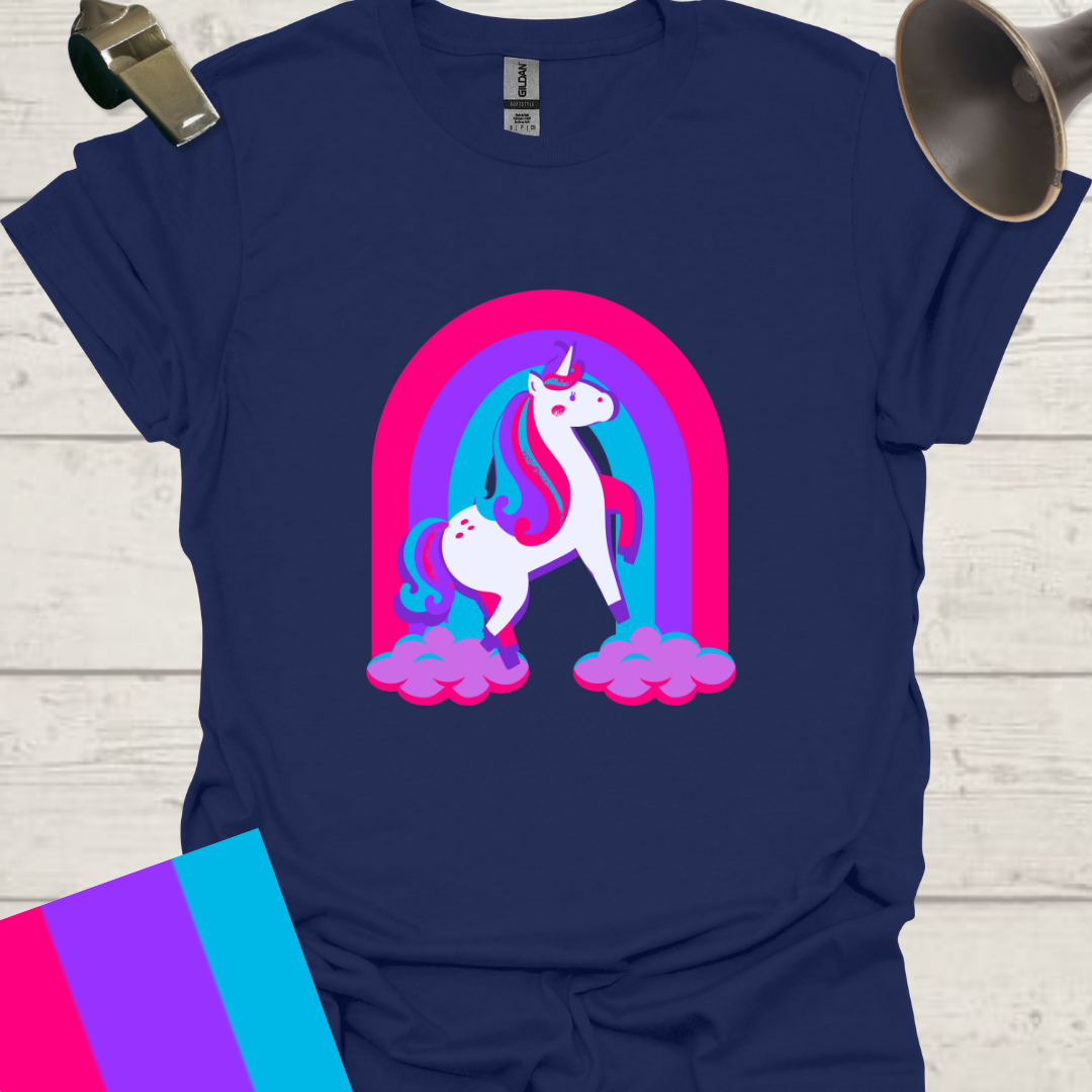 Unisex Pride Flag T-Shirt - Androgyne Unicorn in a Rainbow