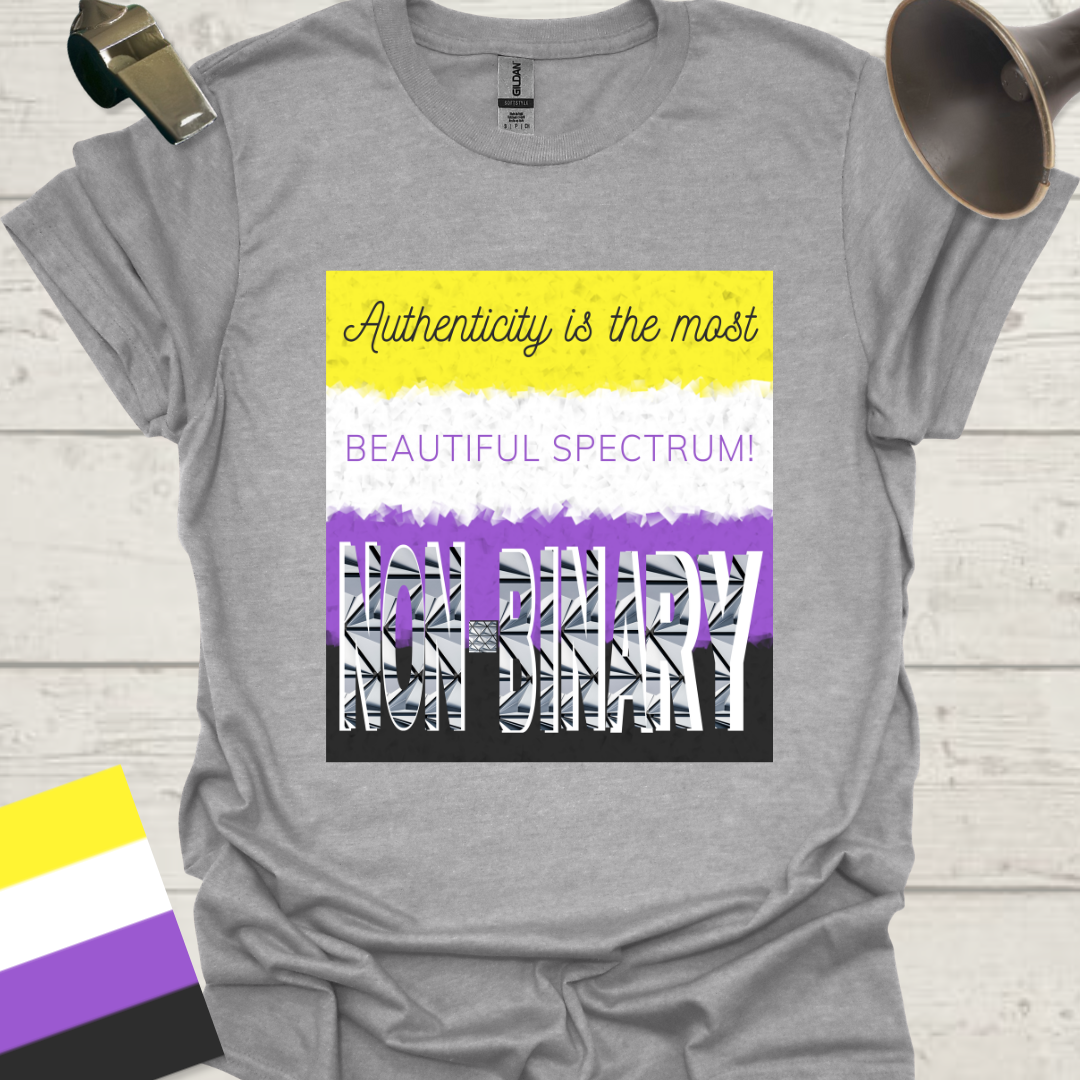 Unisex T-Shirt Authenticity is the most beautiful spectrum! Non-Binary Cubism Flag Design