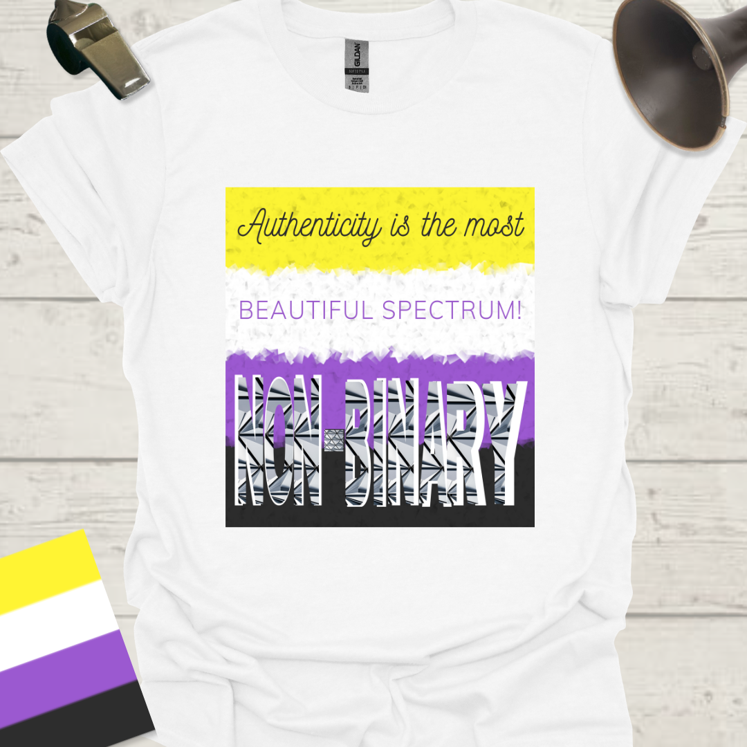 Unisex T-Shirt Authenticity is the most beautiful spectrum! Non-Binary Cubism Flag Design