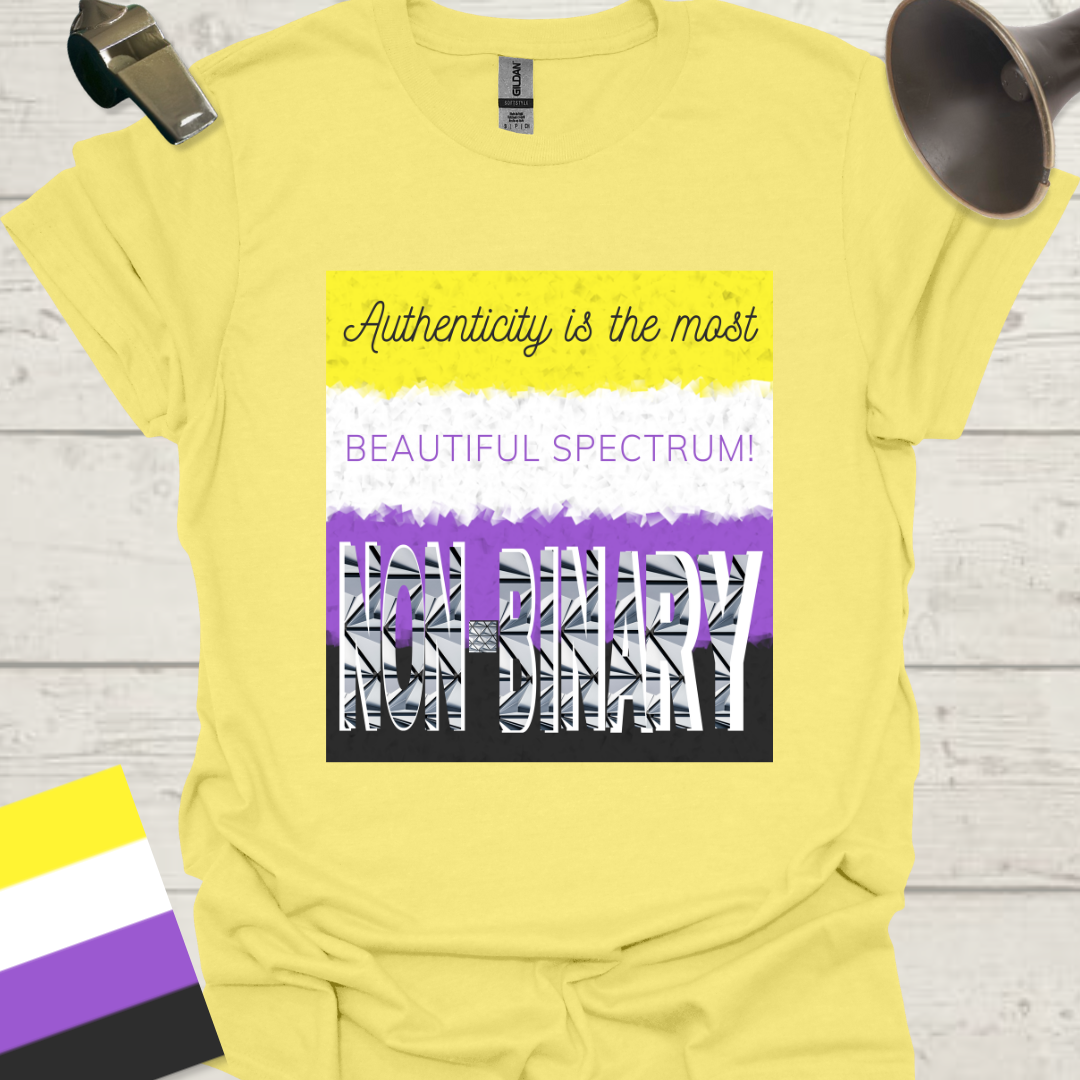 Unisex T-Shirt Authenticity is the most beautiful spectrum! Non-Binary Cubism Flag Design