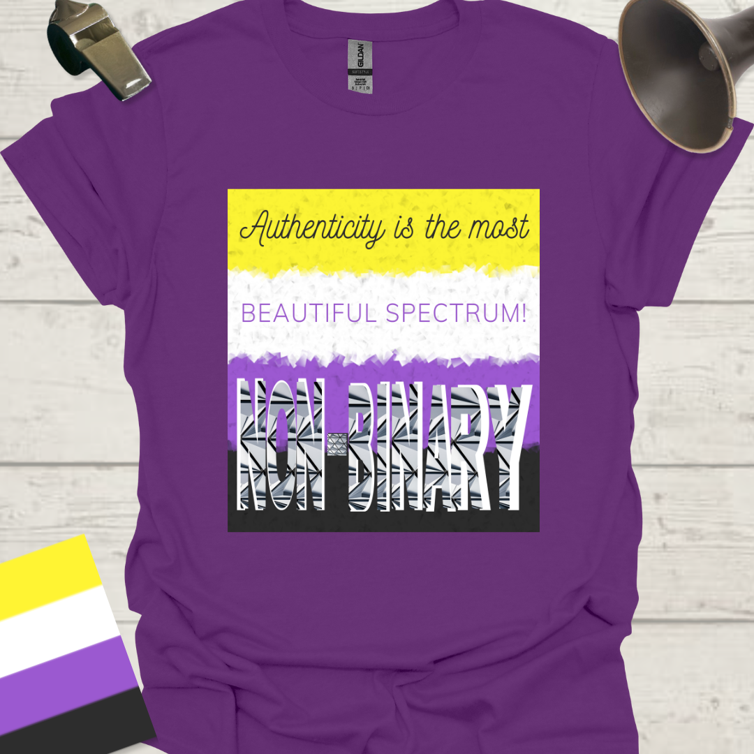 Unisex T-Shirt Authenticity is the most beautiful spectrum! Non-Binary Cubism Flag Design