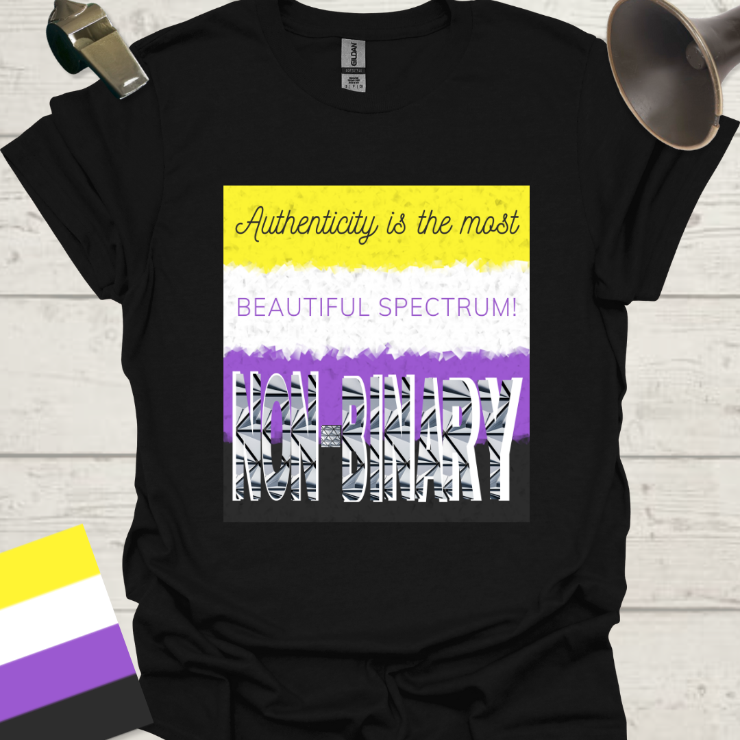 Unisex T-Shirt Authenticity is the most beautiful spectrum! Non-Binary Cubism Flag Design