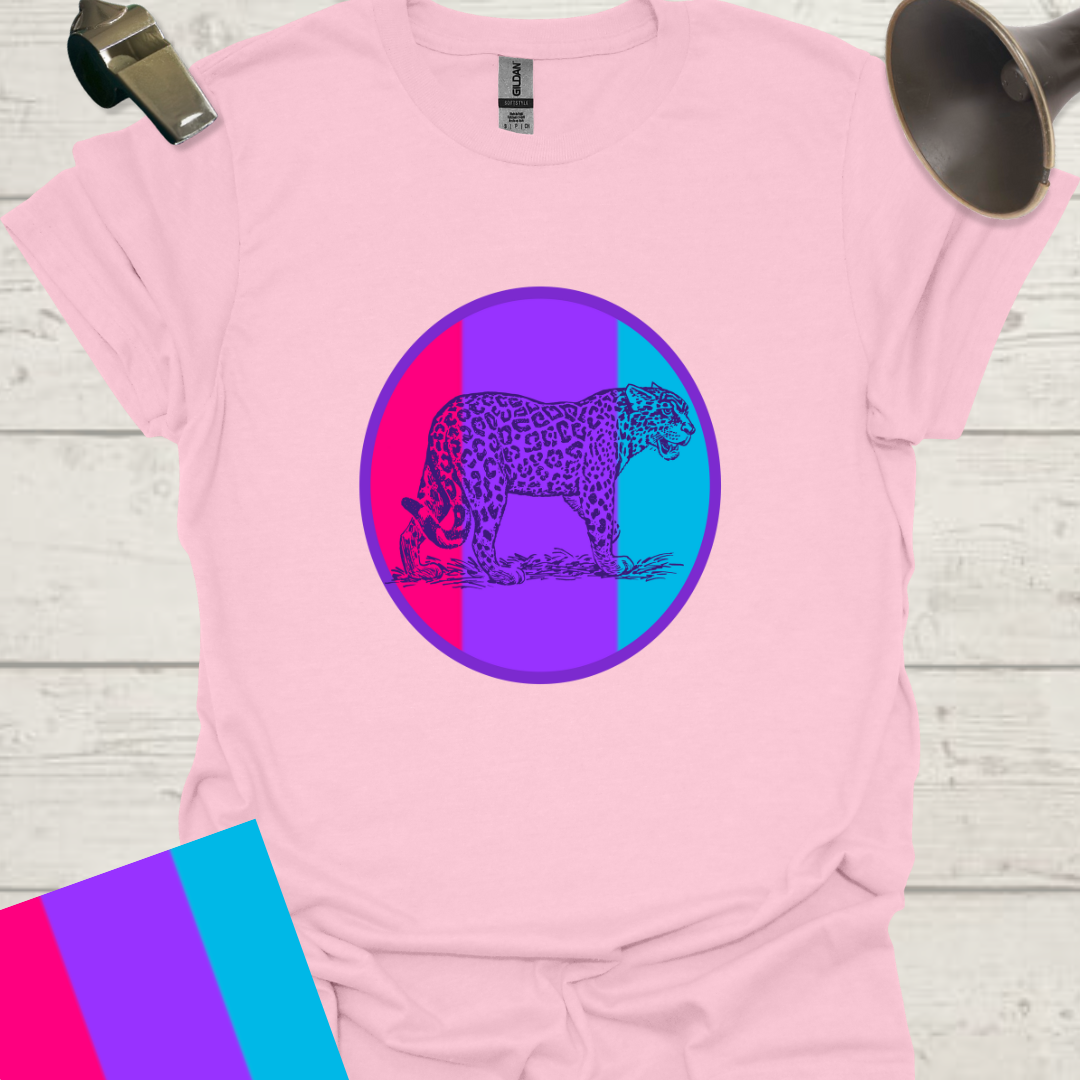 Unisex Pride Flag T-Shirt - Androgyne Leopard in a Sphere