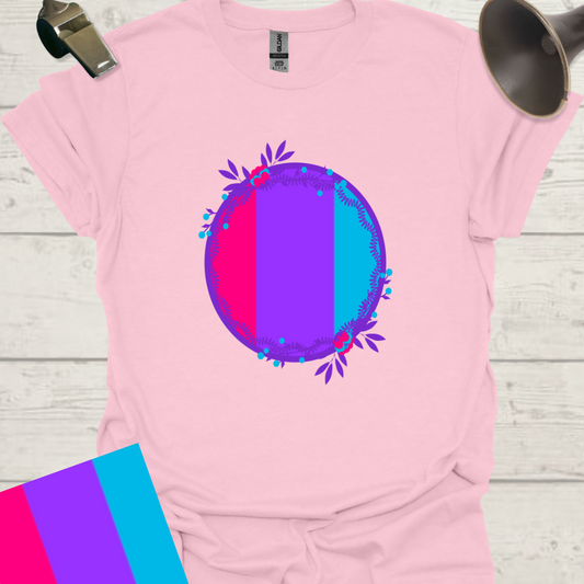 Unisex Pride Flag T-Shirt - Androgyne Flowers in a Sphere