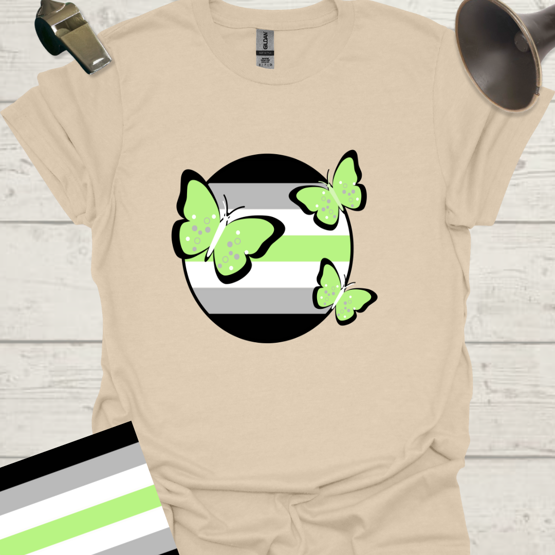 Sphere Butterflies Agender Pride T-Shirt