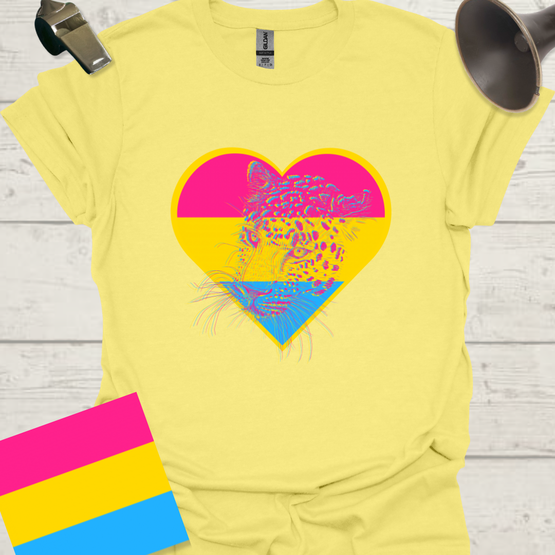 Pansexual Heart Leopard Head T-Shirt