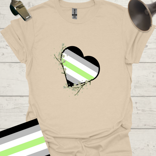 Heart Flowers Agender Pride T-Shirt