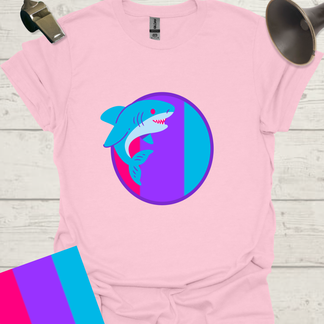 Unisex Pride Flag T-Shirt - Androgyne Shark in a Sphere