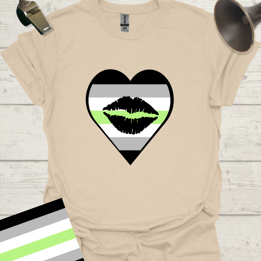 Heart Black Lips Agender Pride T-Shirt