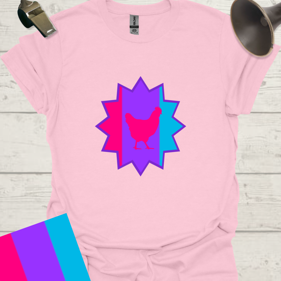 Unisex Pride Flag T-Shirt - Androgyne Chicken in a Star