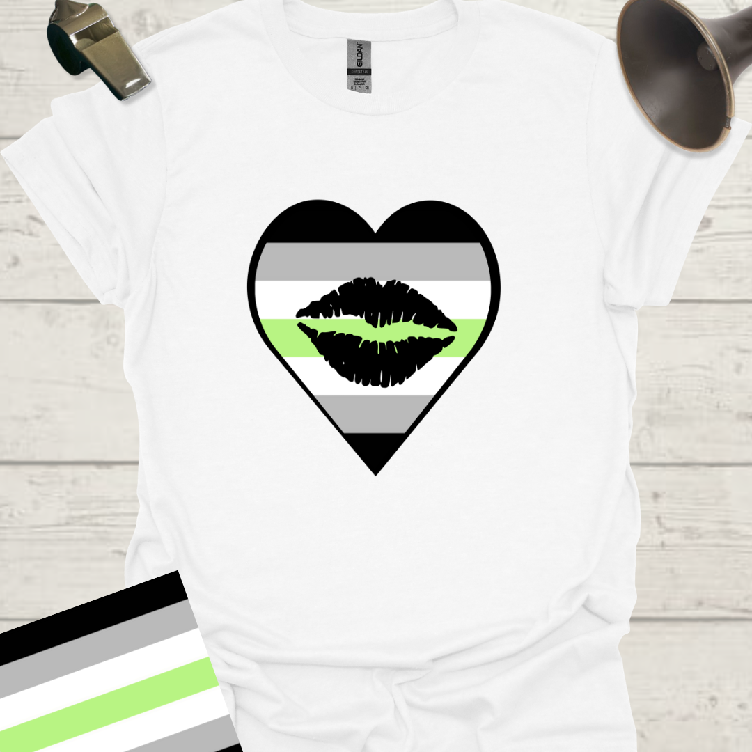 Heart Black Lips Agender Pride T-Shirt