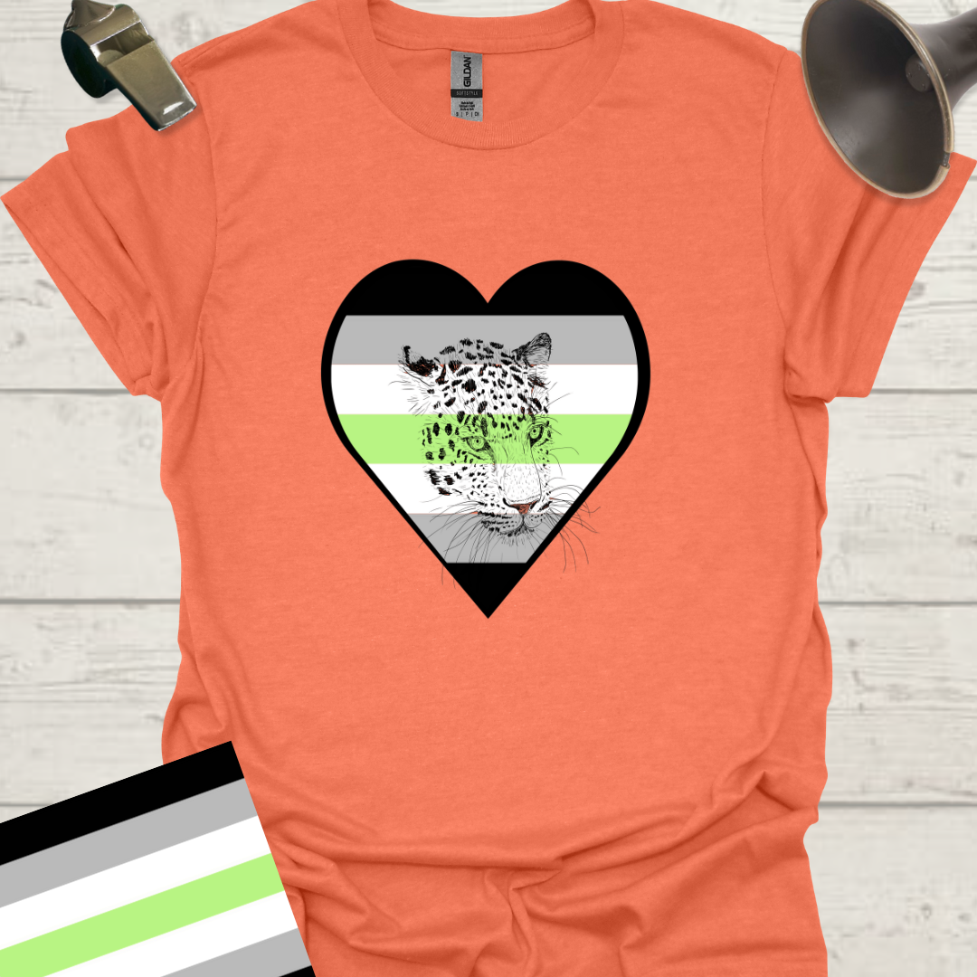 Heart Leopard Agender Pride T-Shirt