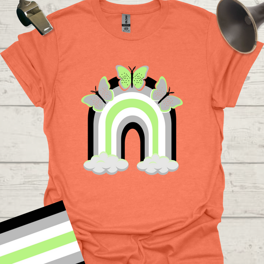 Rainbow Butterflies Agender Pride T-Shirt