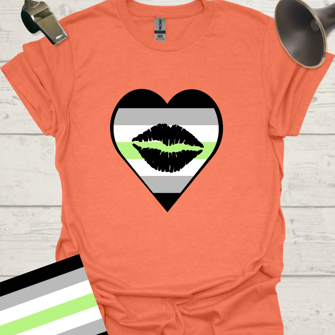 Heart Black Lips Agender Pride T-Shirt