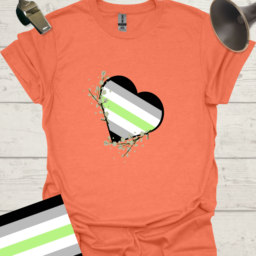 Heart Flowers Agender Pride T-Shirt