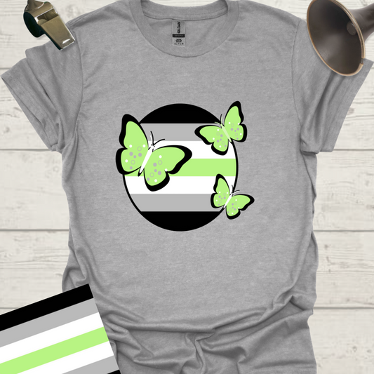 Sphere Butterflies Agender Pride T-Shirt