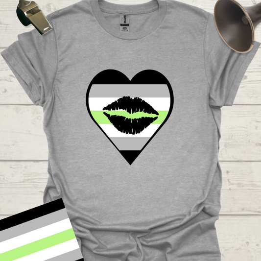 Heart Black Lips Agender Pride T-Shirt