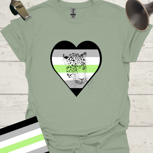 Heart Leopard Agender Pride T-Shirt