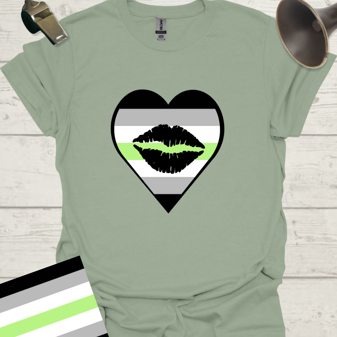 Heart Black Lips Agender Pride T-Shirt