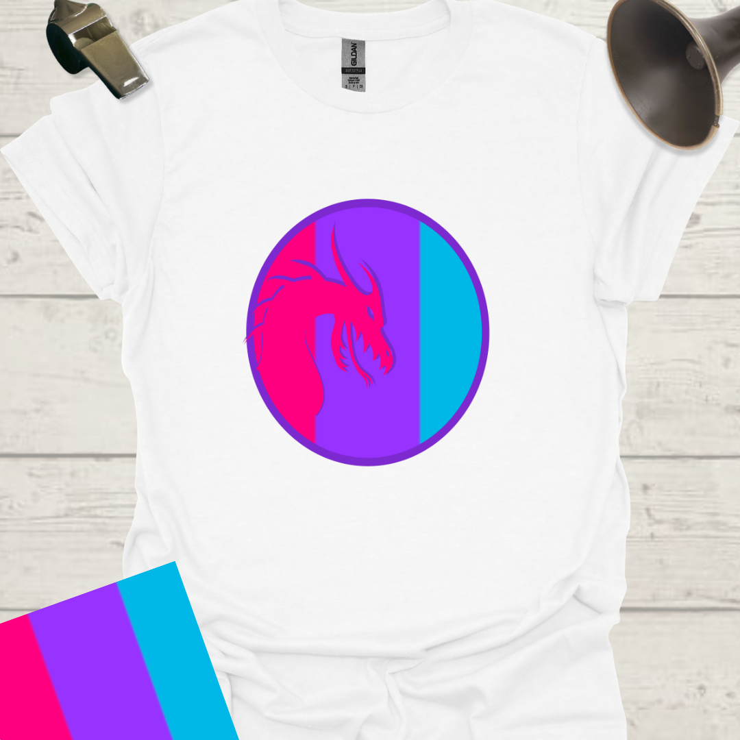Unisex Pride Flag T-Shirt - Androgyne Dragon in a Sphere