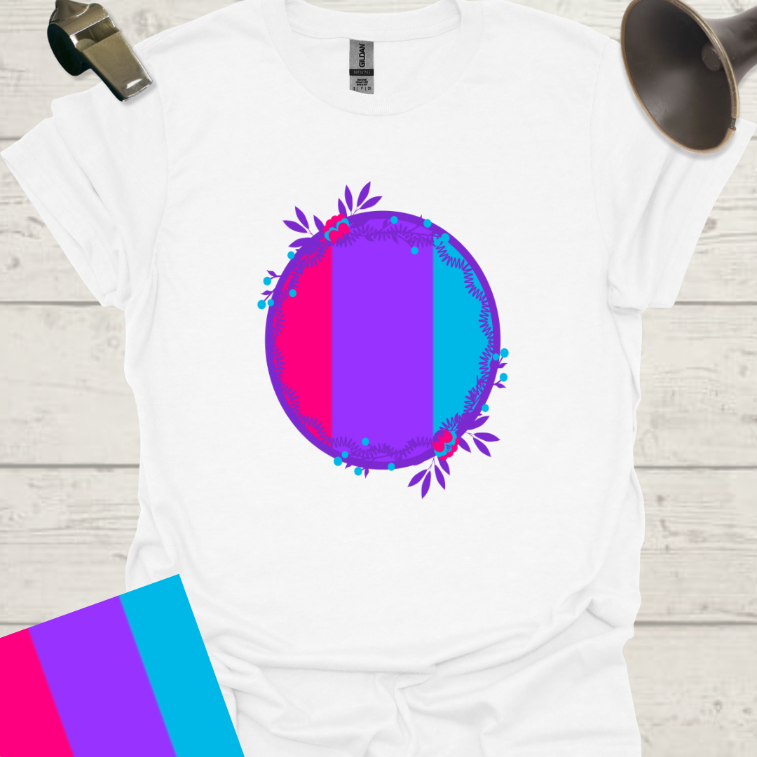 Unisex Pride Flag T-Shirt - Androgyne Flowers in a Sphere