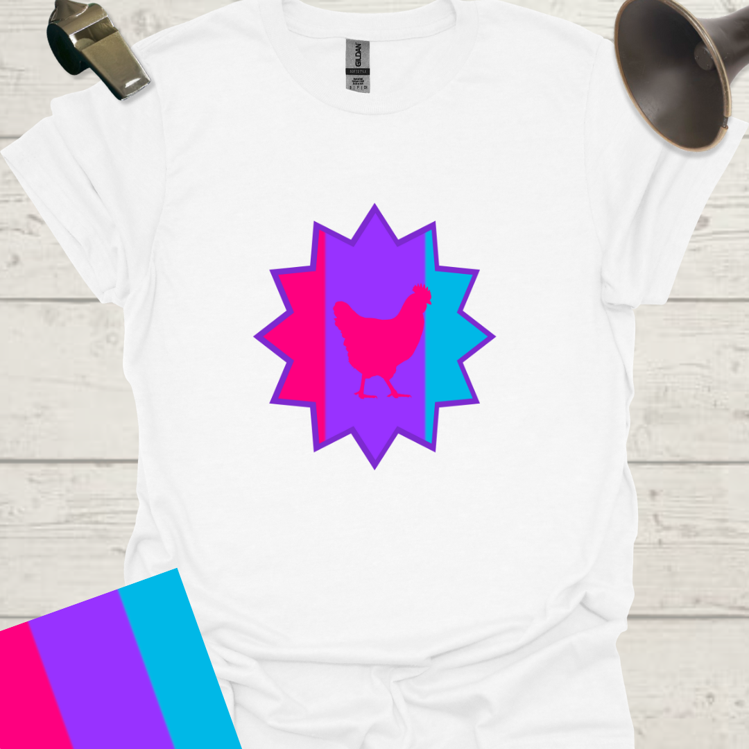 Unisex Pride Flag T-Shirt - Androgyne Chicken in a Star