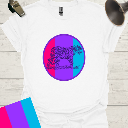 Unisex Pride Flag T-Shirt - Androgyne Leopard in a Sphere