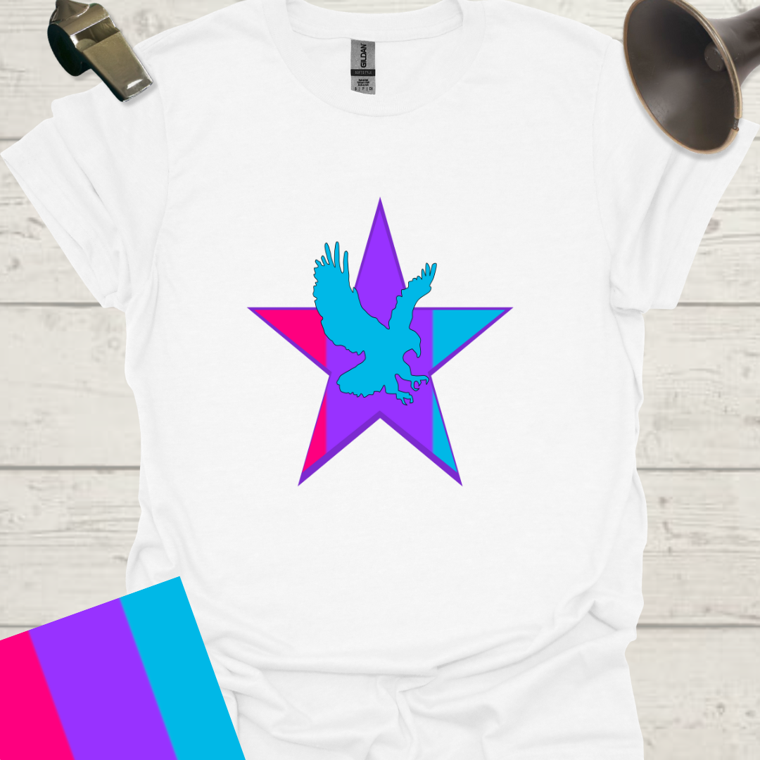 Unisex Pride Flag T-Shirt - Androgyne Eagle in a Star
