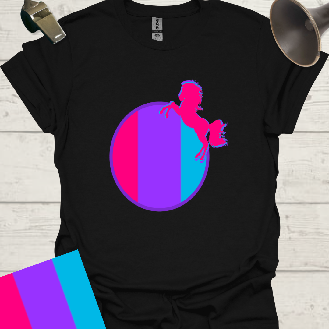 Unisex Pride Flag T-Shirt - Androgyne Horse in a Sphere