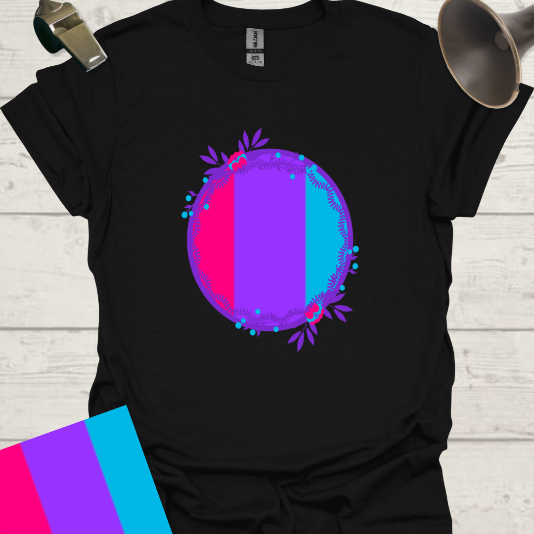 Unisex Pride Flag T-Shirt - Androgyne Flowers in a Sphere