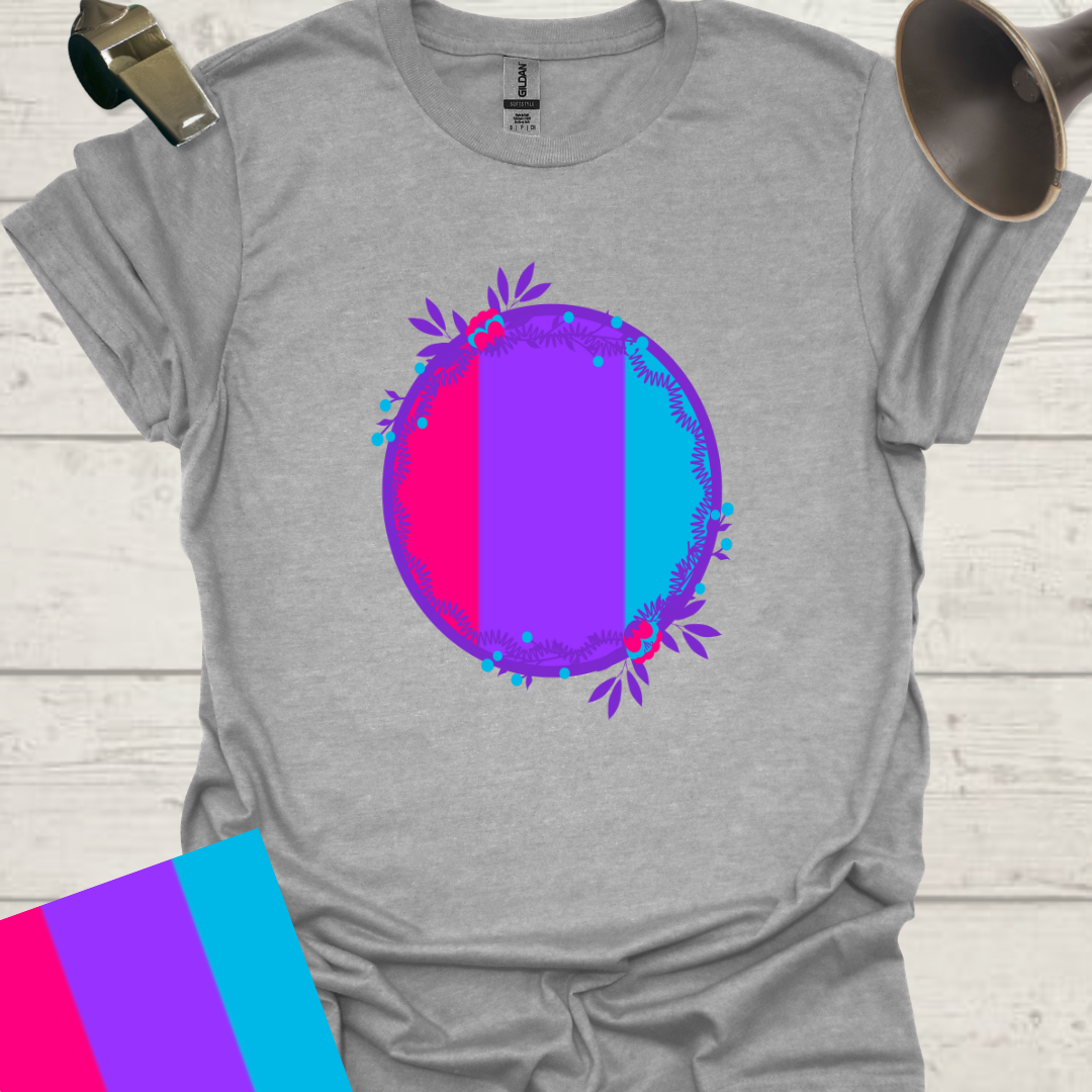 Unisex Pride Flag T-Shirt - Androgyne Flowers in a Sphere