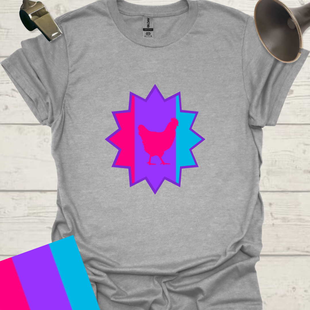 Unisex Pride Flag T-Shirt - Androgyne Chicken in a Star