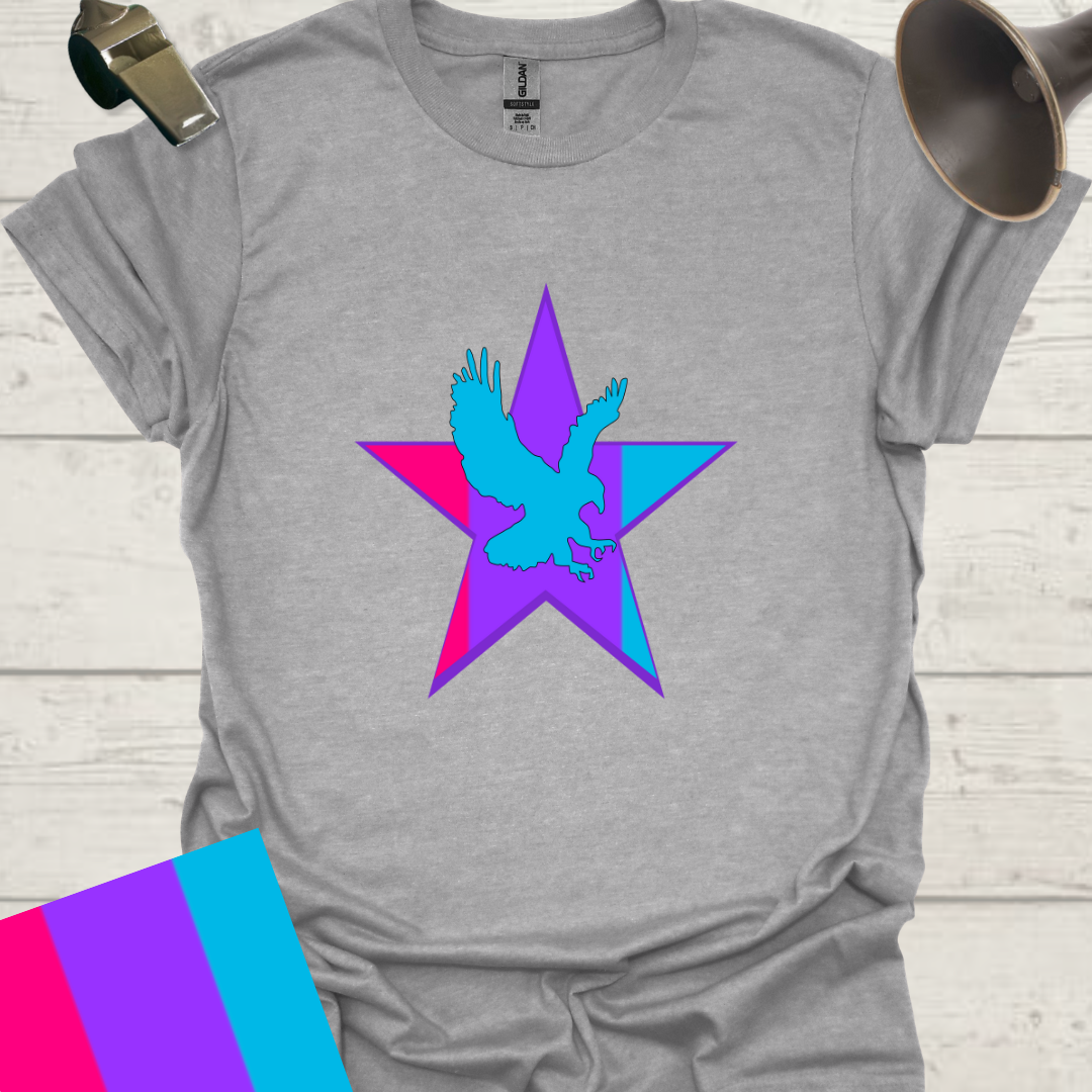 Unisex Pride Flag T-Shirt - Androgyne Eagle in a Star