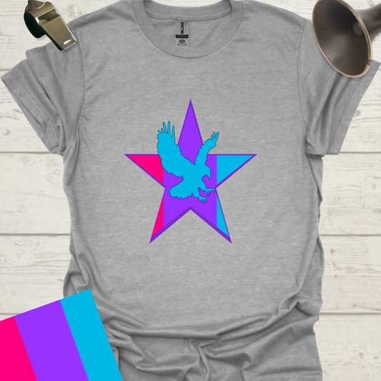 Unisex Pride Flag T-Shirt - Androgyne Eagle in a Star