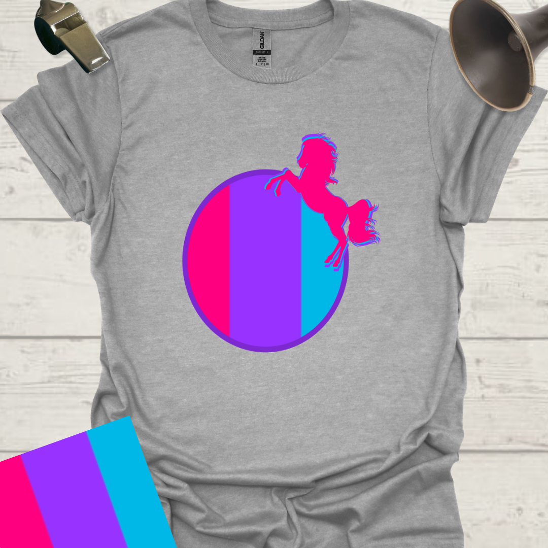 Unisex Pride Flag T-Shirt - Androgyne Horse in a Sphere