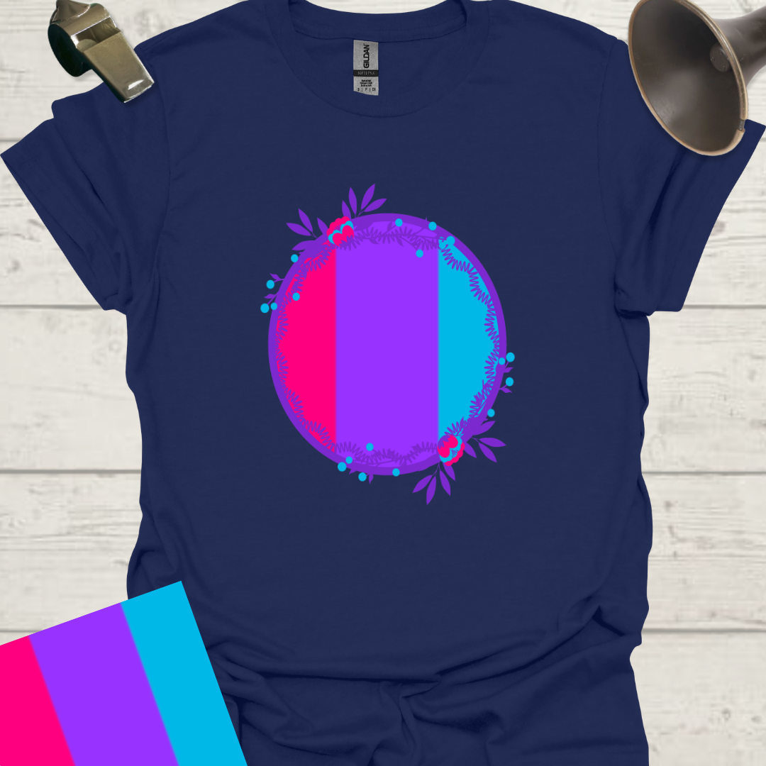 Unisex Pride Flag T-Shirt - Androgyne Flowers in a Sphere