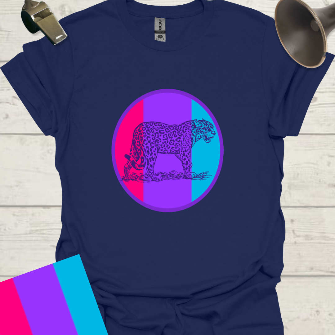 Unisex Pride Flag T-Shirt - Androgyne Leopard in a Sphere