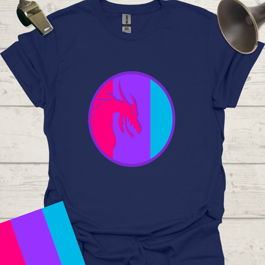 Unisex Pride Flag T-Shirt - Androgyne Dragon in a Sphere