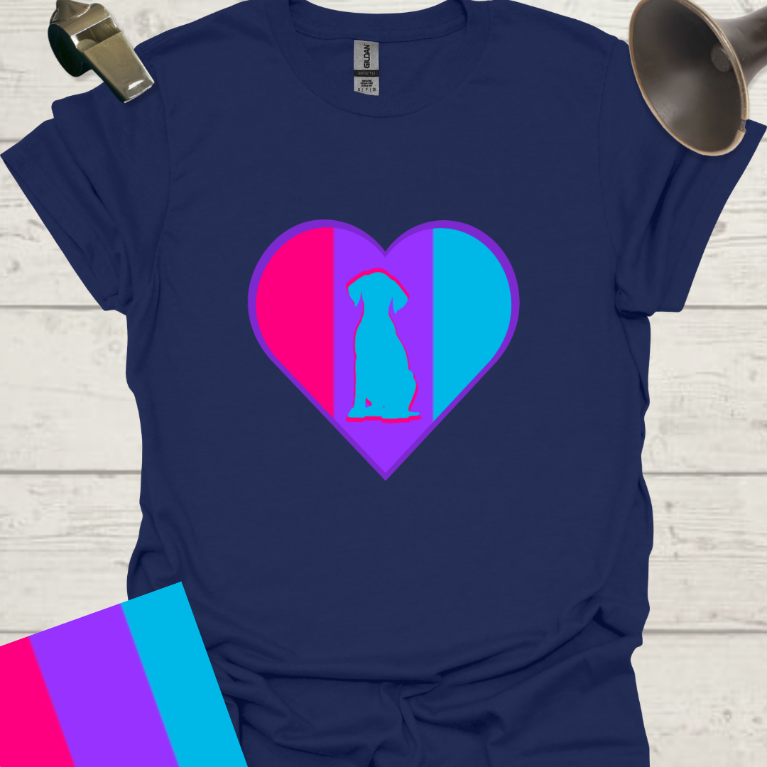 Unisex Pride Flag T-Shirt - Androgyne Dog in a Heart
