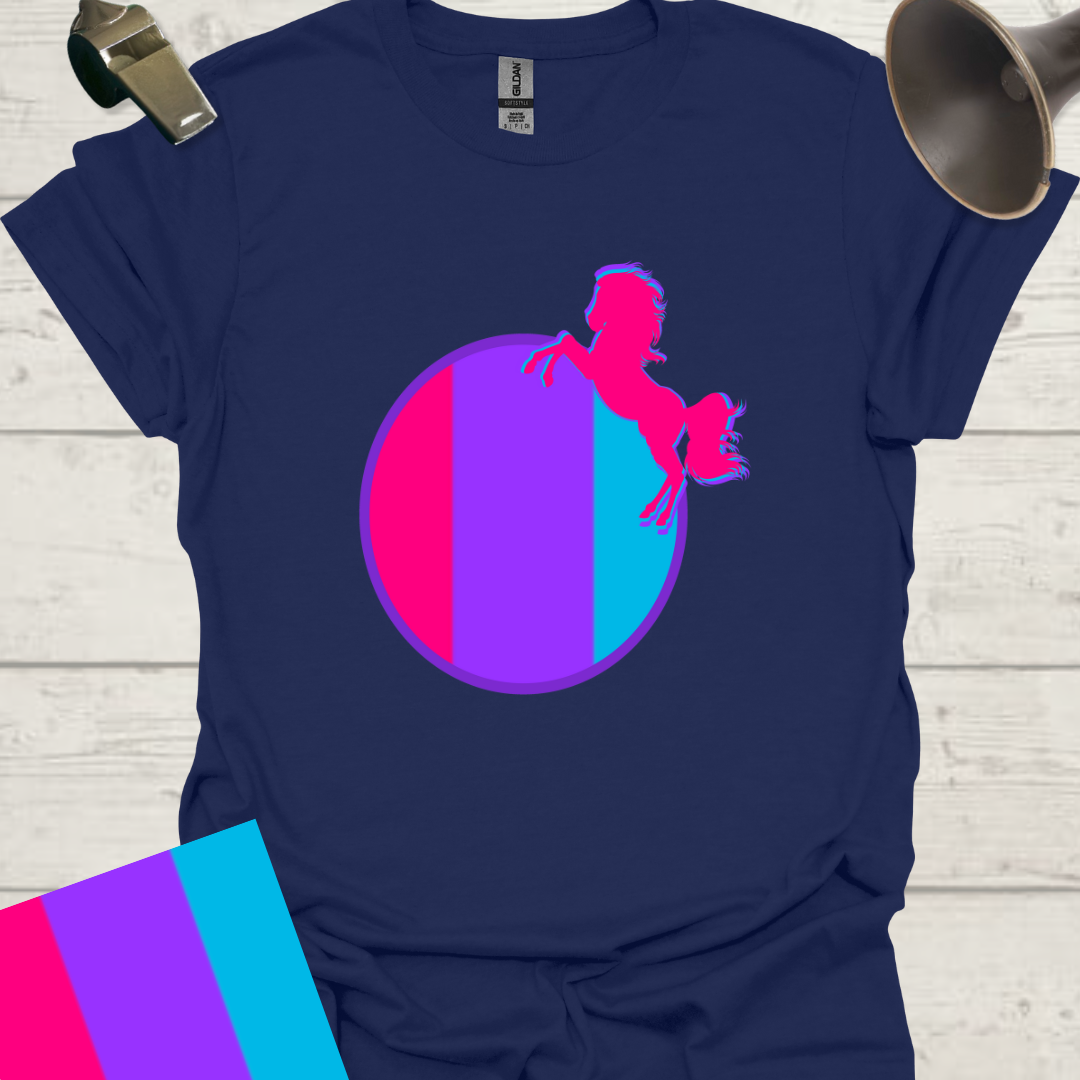 Unisex Pride Flag T-Shirt - Androgyne Horse in a Sphere