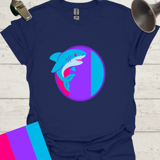 Unisex Pride Flag T-Shirt - Androgyne Shark in a Sphere